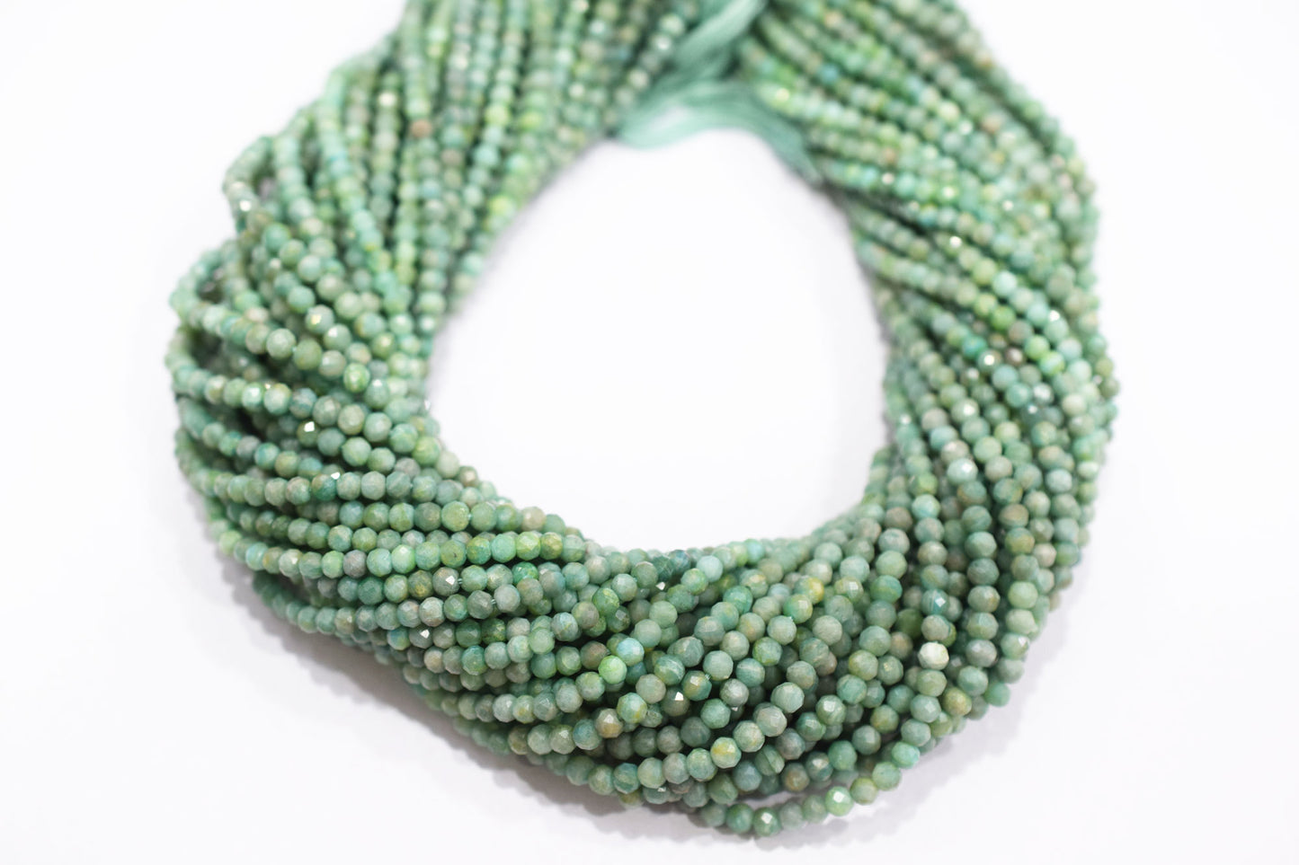 Natural Amazonite Faceted Beads , Sold By Strand , 3.25 - 3.50 mm , 13 inches , 19597