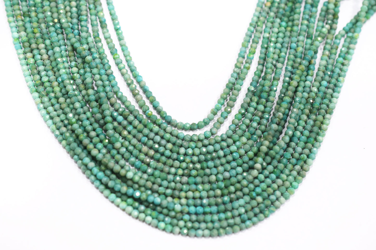 Natural Amazonite Faceted Beads , Sold By Strand , 3.25 - 3.50 mm , 13 inches , 19598