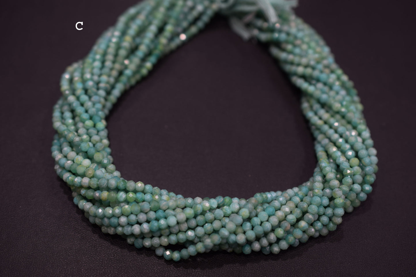 Natural Amazonite Faceted Beads , Sold By Strand , 3.25 - 3.50 mm , 13 inches , 19598