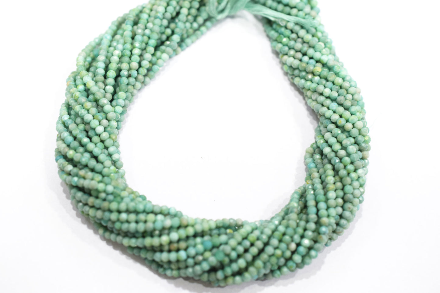 Natural Amazonite Faceted Beads , Sold By Strand , 3.25 - 3.50 mm , 13 inches , 19598
