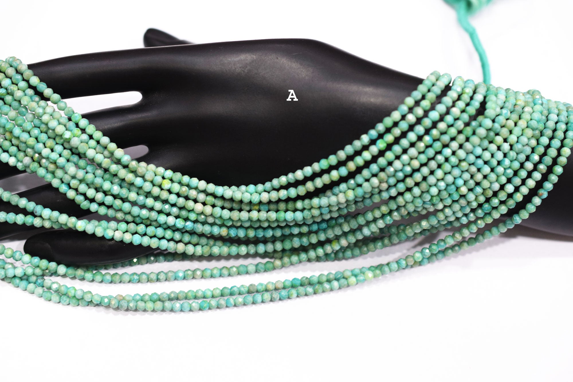 Natural Amazonite Faceted Beads , Sold By Strand , 3.25 - 3.50 mm , 13 inches , 19598