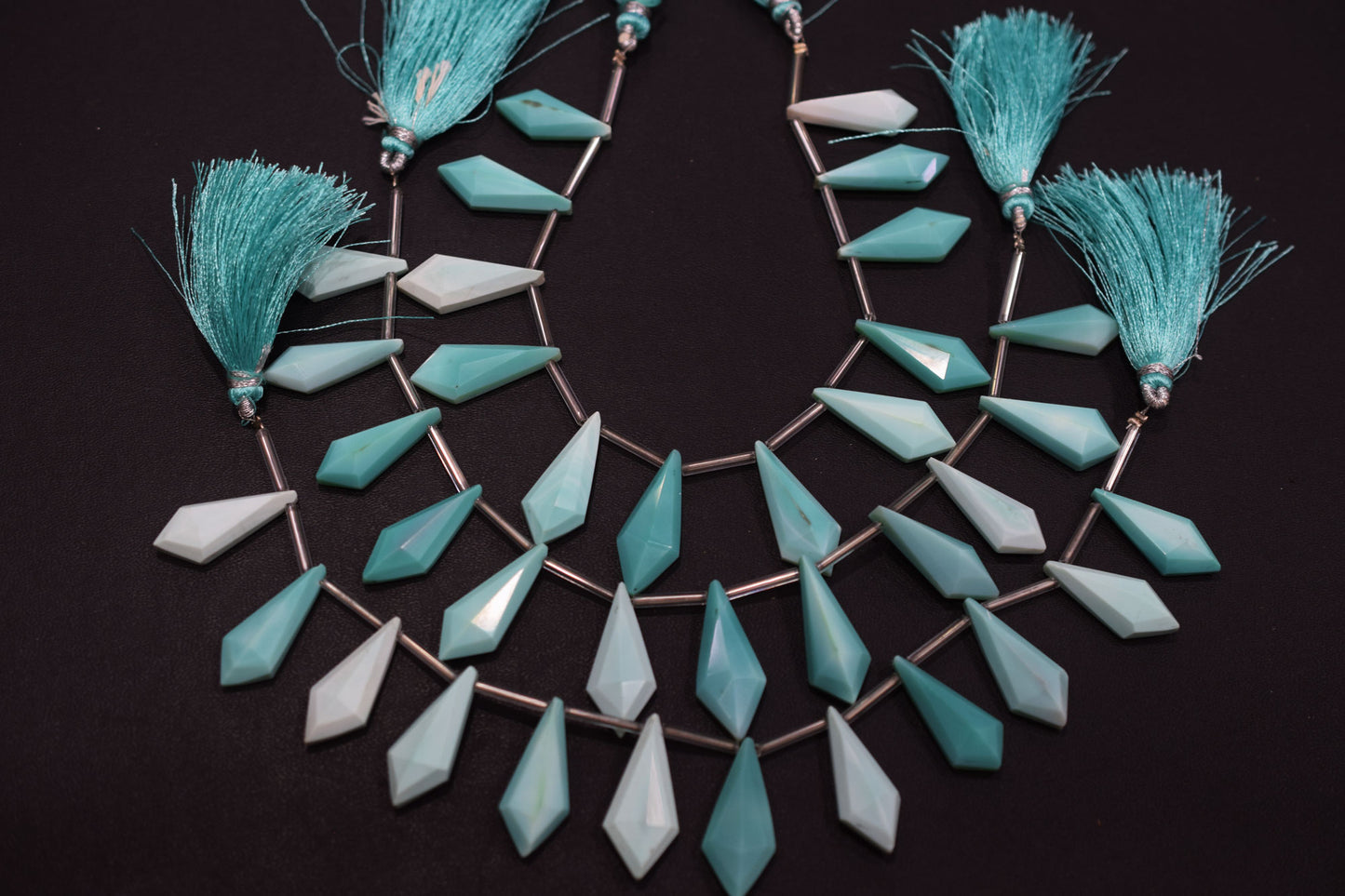 12 Pieces In Strand Peru Chalcedony Pyramid Shape Beads , Sold By Strand , 10x24 - 12x26 mm , 19604