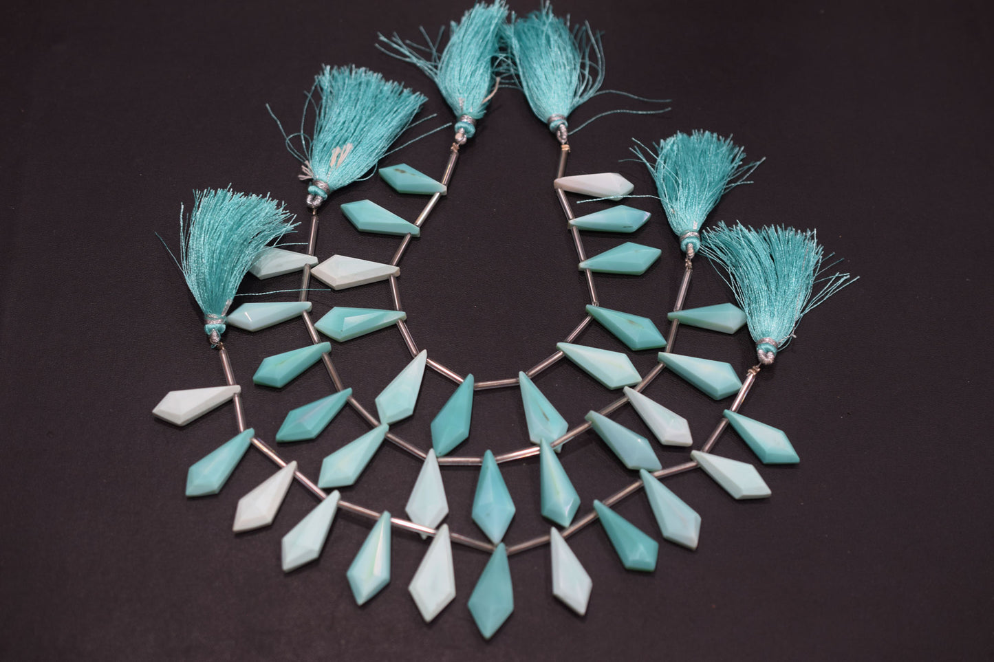 12 Pieces In Strand Peru Chalcedony Pyramid Shape Beads , Sold By Strand , 10x24 - 12x26 mm , 19604