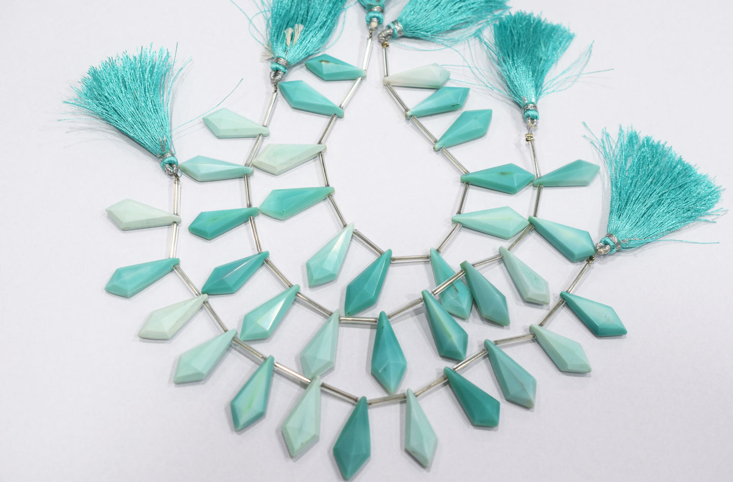 12 Pieces In Strand Peru Chalcedony Pyramid Shape Beads , Sold By Strand , 10x24 - 12x26 mm , 19604