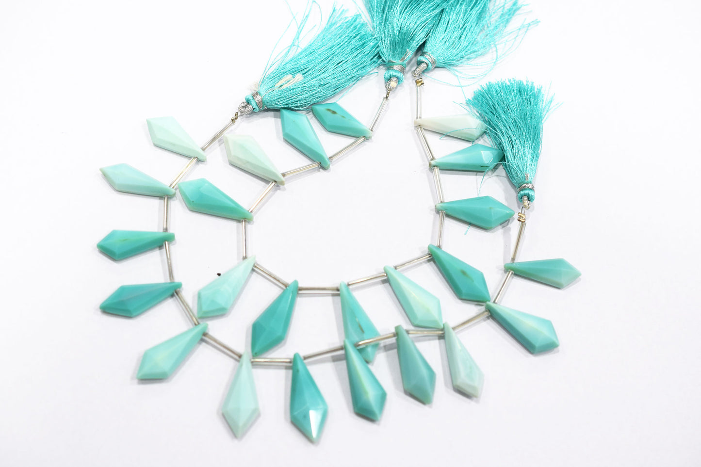 12 Pieces In Strand Peru Chalcedony Pyramid Shape Beads , Sold By Strand , 10x24 - 12x26 mm , 19604