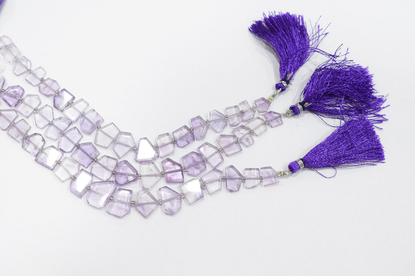 Natural Pink Amethyst Crown Cut Shape Briolettes , 6x8 - 11x15 mm , 7" , Sold By Strand , 19605
