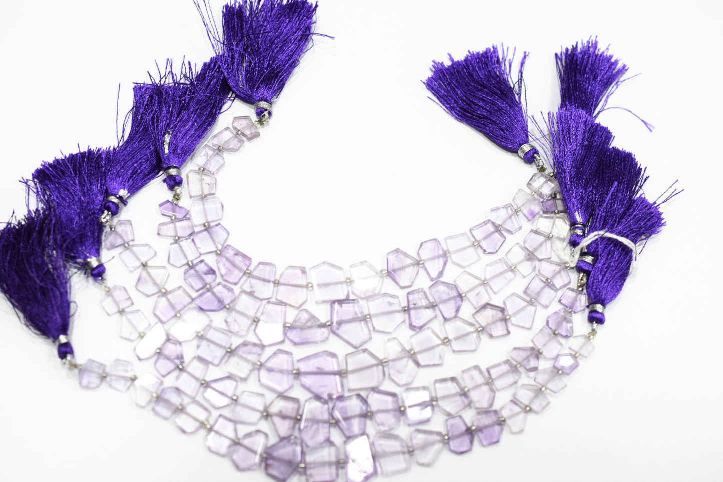 Natural Pink Amethyst Crown Cut Shape Briolettes , 7x9 - 11x15 mm , 7" , Sold By Strand , 19606