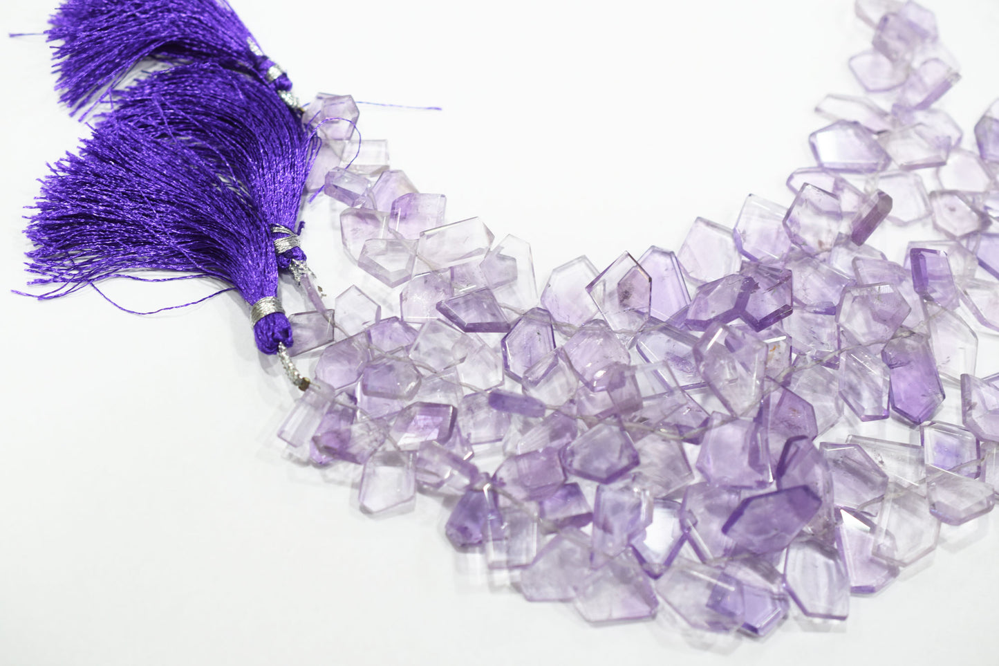 Natural Pink Amethyst Crown Cut Shape Briolettes , 7x9 - 12x16 mm , 7" , Sold By Strand , 19607