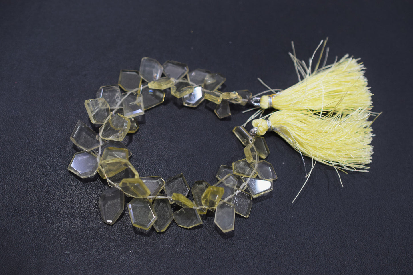 Lemon Quartz Crown Cut Shape Briolettes , Sold By Strand , 7x10 - 12x18 mm , 7", 19608