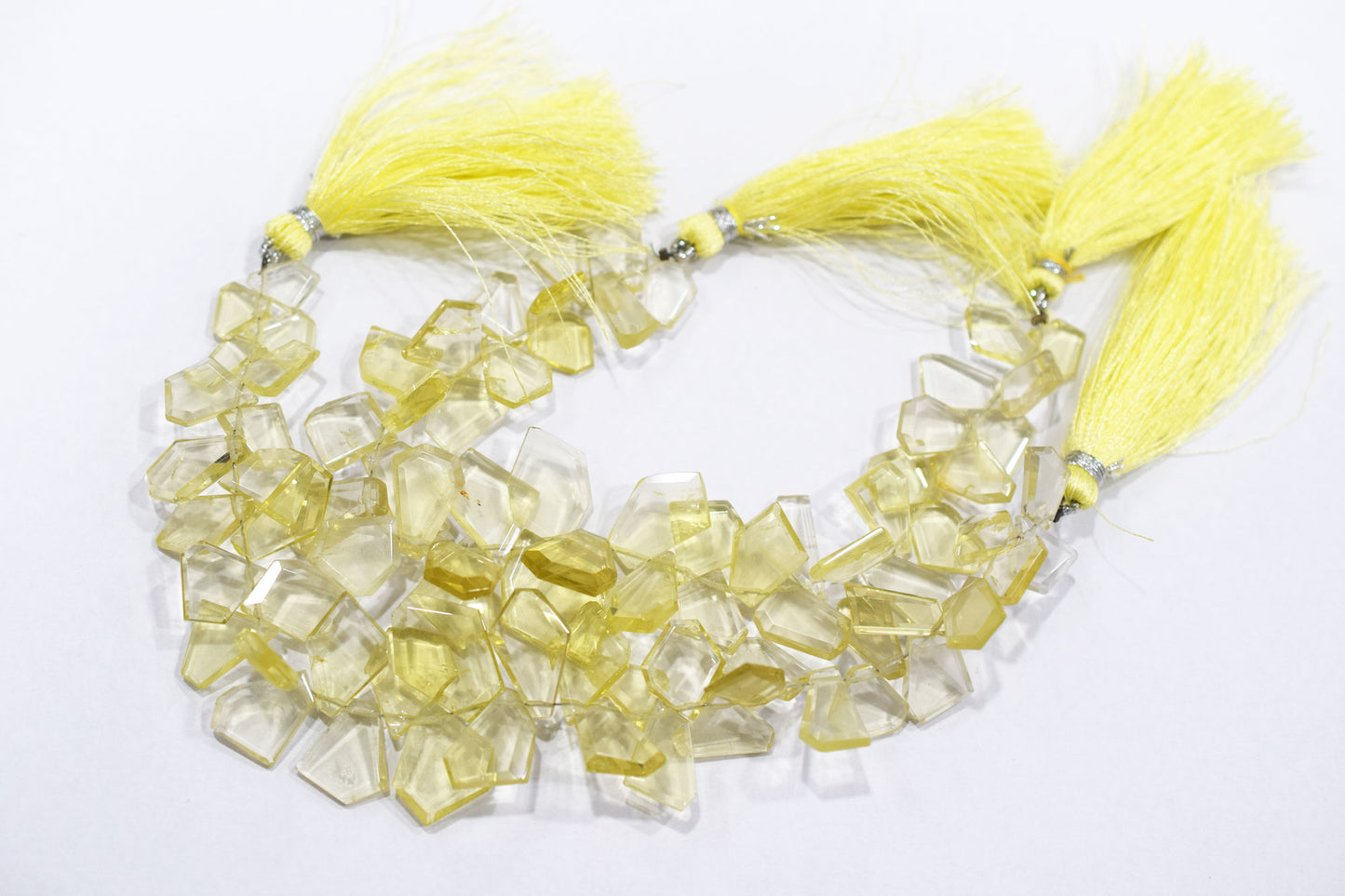 Lemon Quartz Crown Cut Shape Briolettes , Sold By Strand , 7x10 - 12x18 mm , 7", 19608