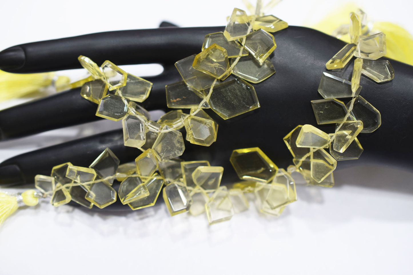 Lemon Quartz Crown Cut Shape Briolettes , Sold By Strand , 7x10 - 12x18 mm , 7", 19608