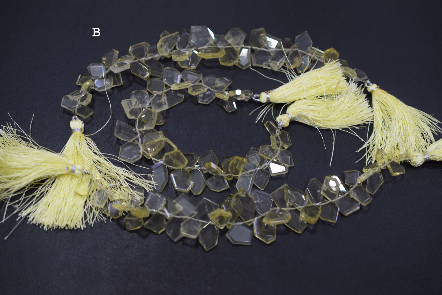 Lemon Quartz Crown Cut Shape Briolettes , Sold By Strand , 7x10 - 12x18 mm , 7", 19608