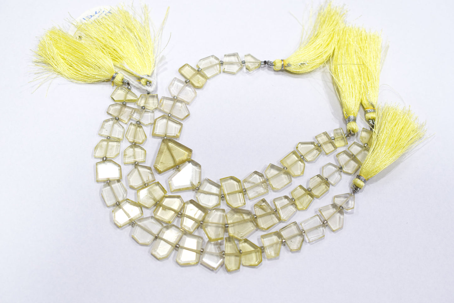 Lemon Quartz Crown Cut Shape Briolettes , Sold By Strand , 7x10 - 12x14 mm , 7", 19609