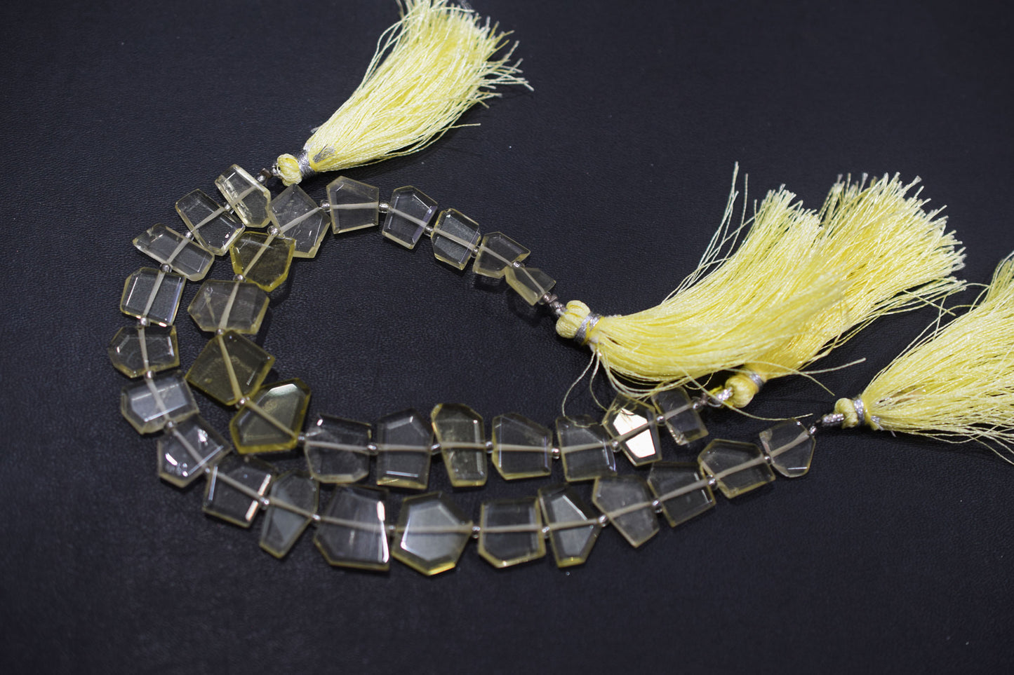 Lemon Quartz Crown Cut Shape Briolettes , Sold By Strand , 7x10 - 12x14 mm , 7", 19609