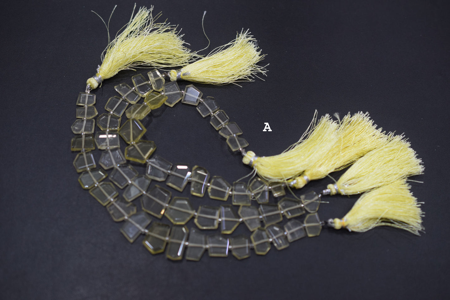 Lemon Quartz Crown Cut Shape Briolettes , Sold By Strand , 7x10 - 12x14 mm , 7", 19609