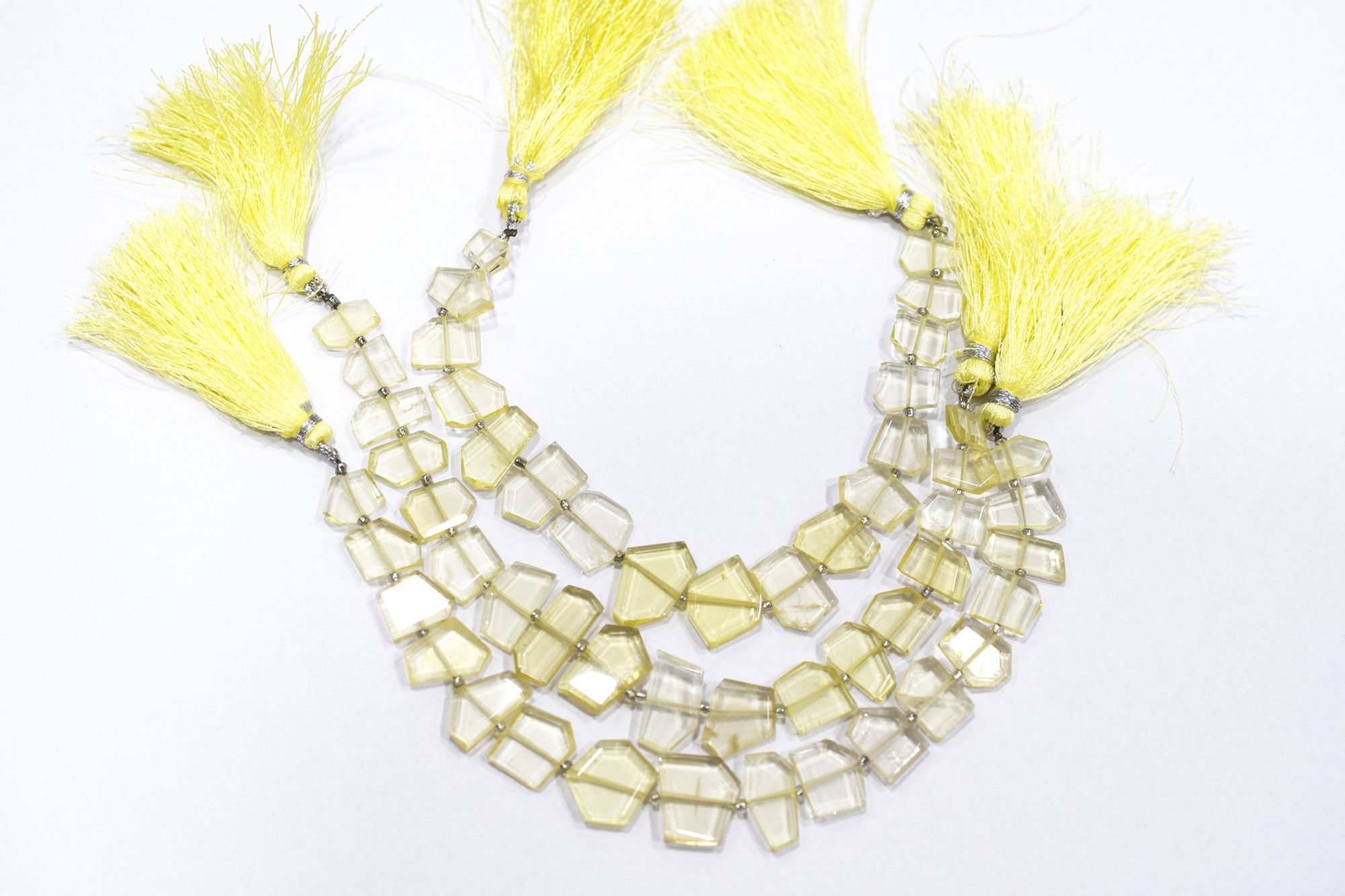 Lemon Quartz Crown Cut Shape Briolettes , Sold By Strand , 7x10 - 12x14 mm , 7", 19609