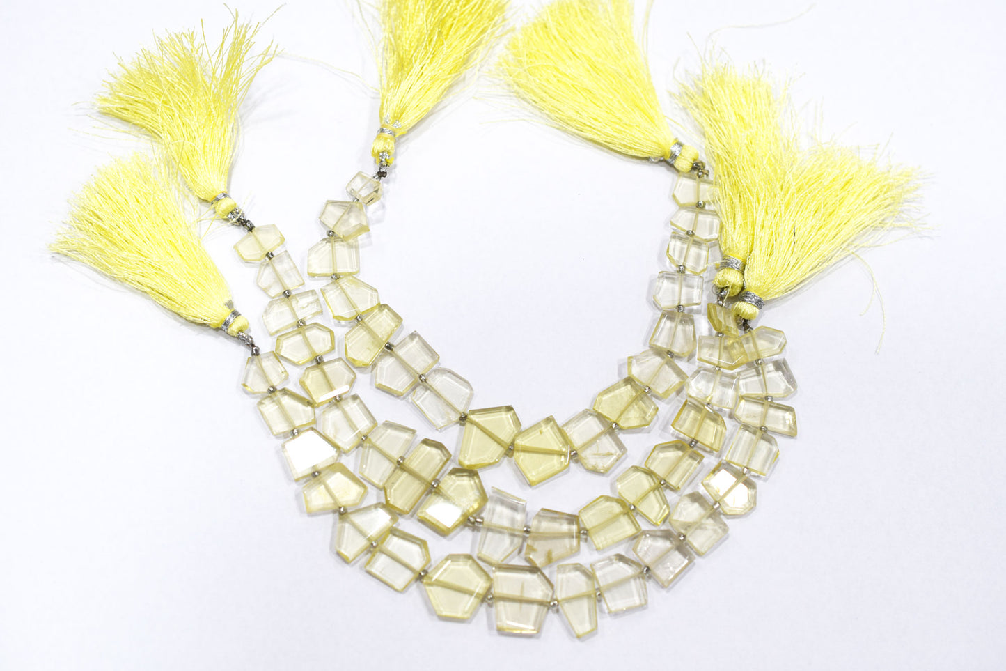 Lemon Quartz Crown Cut Shape Briolettes , Sold By Strand , 7x10 - 12x14 mm , 7", 19609