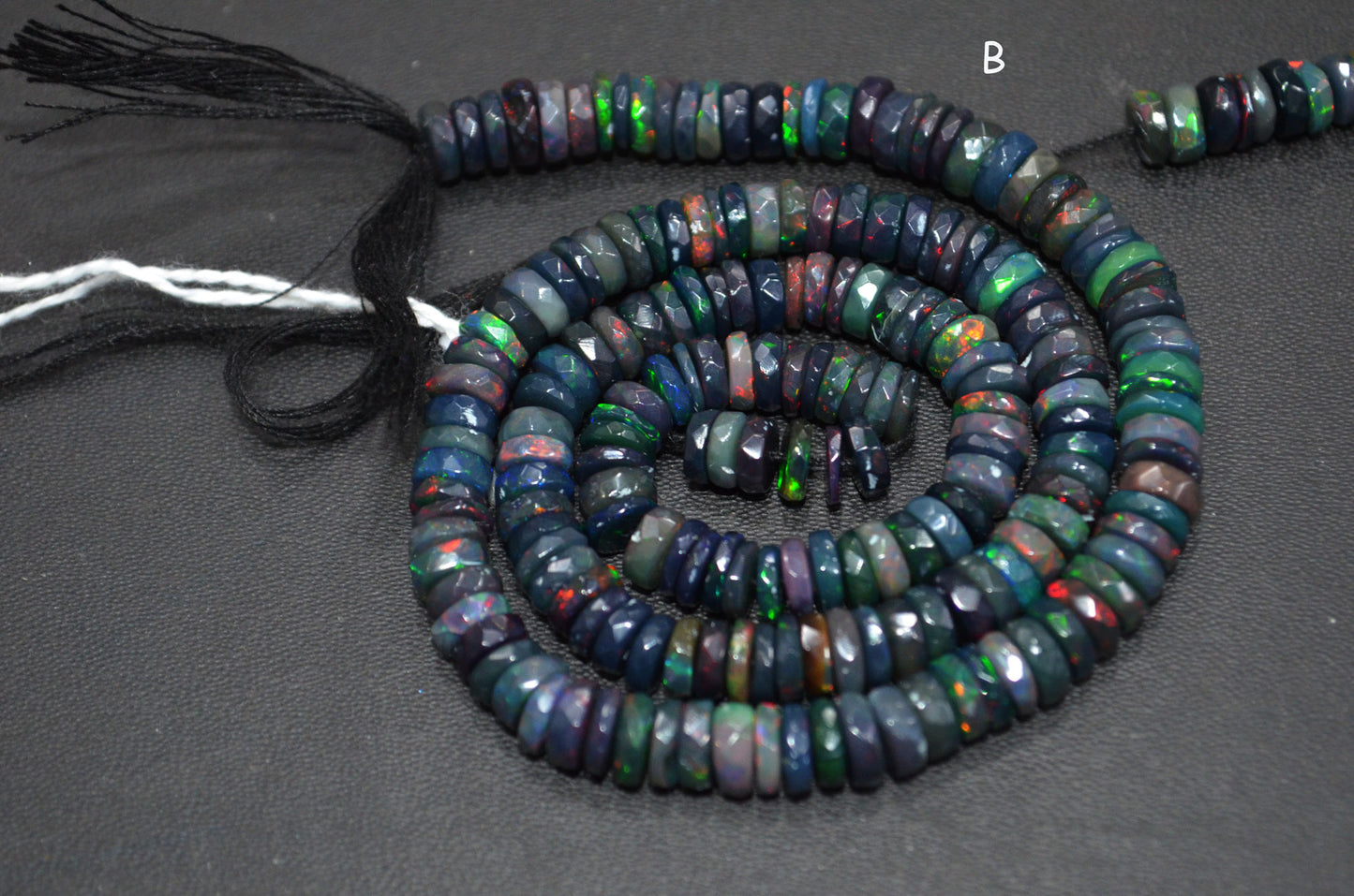 Color Play Black Ethiopian Opal Faceted Tyre Shape Beads , Sold By Strand , 6.50 mm , 16" , 19695
