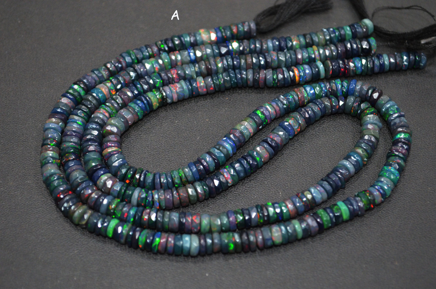Color Play Black Ethiopian Opal Faceted Tyre Shape Beads , Sold By Strand , 6.50 mm , 16" , 19695