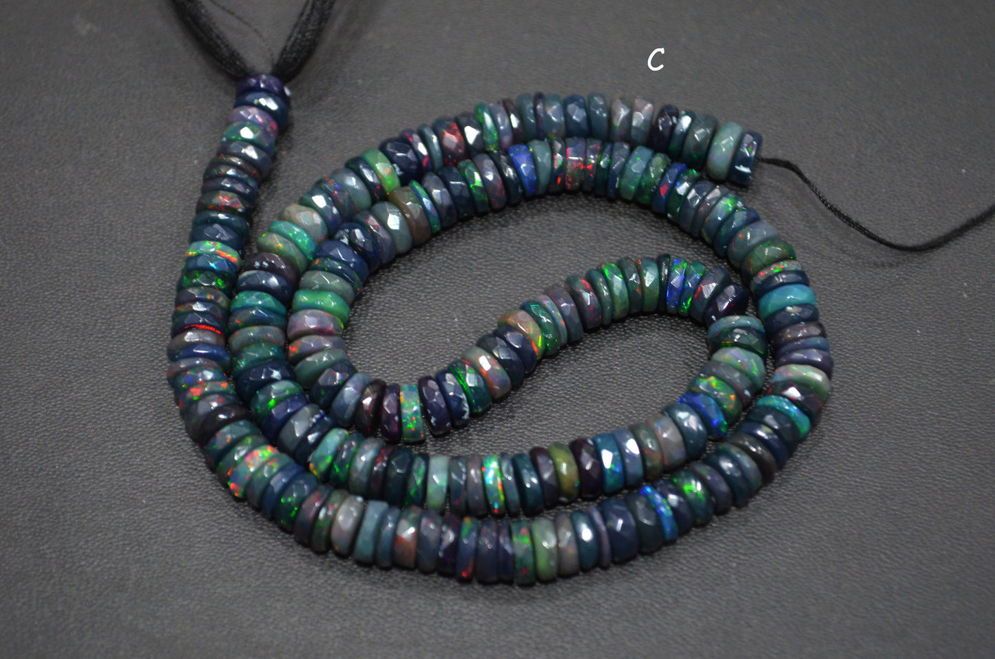 Color Play Black Ethiopian Opal Faceted Tyre Shape Beads , Sold By Strand , 6.50 mm , 16" , 19695
