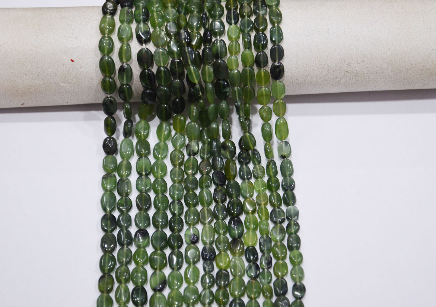 Russian Serpentine Oval Nuggets Shape Beads , Sold By Strand , 13.50 Inches , 5.50x7-6x11 mm , 19710