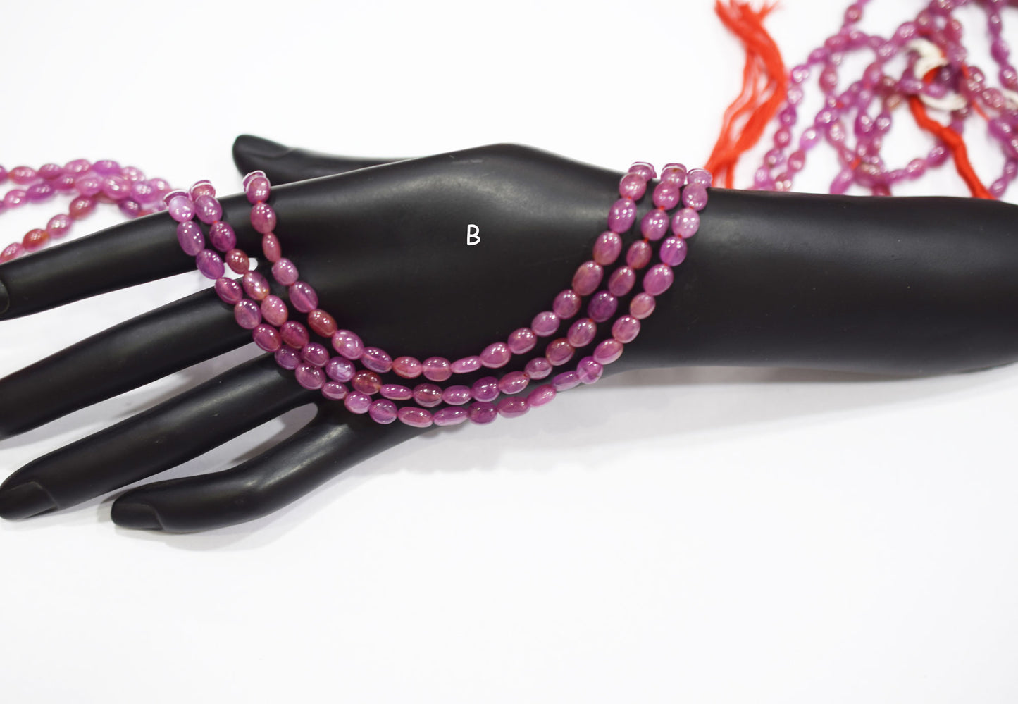 Natural Ruby Smooth Oval Nuggets Shape Beads , Sold By Strand , 5x6-5.50x7.50 mm , 16" , 19717
