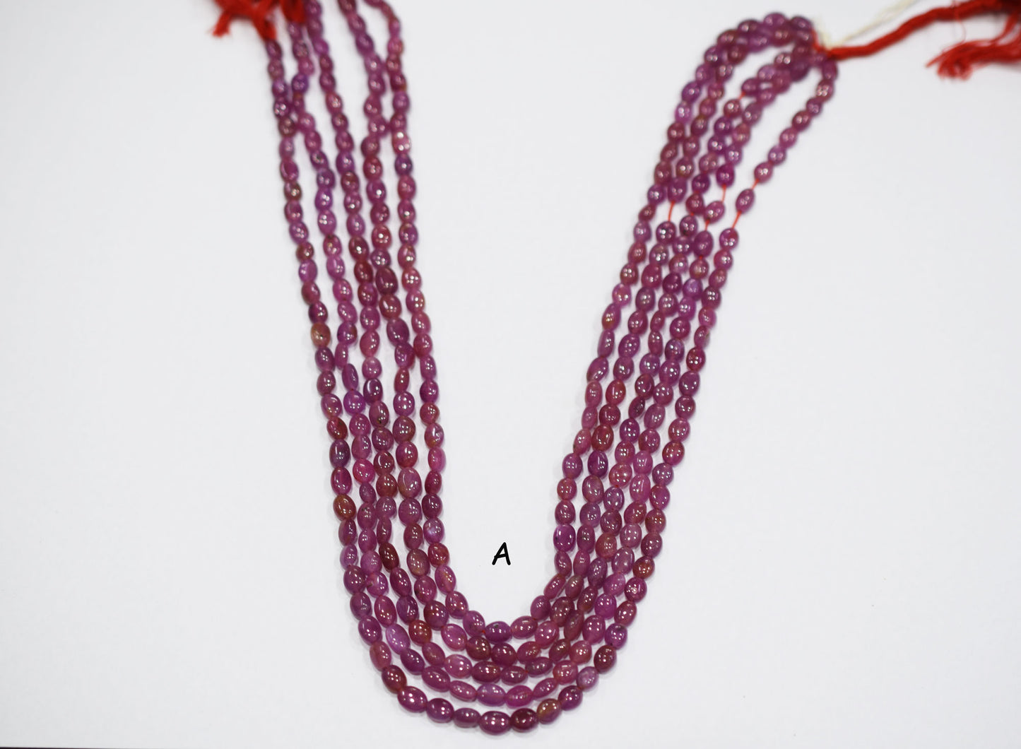 Natural Ruby Smooth Oval Nuggets Shape Beads , Sold By Strand , 5x6-5.50x7.50 mm , 16" , 19717