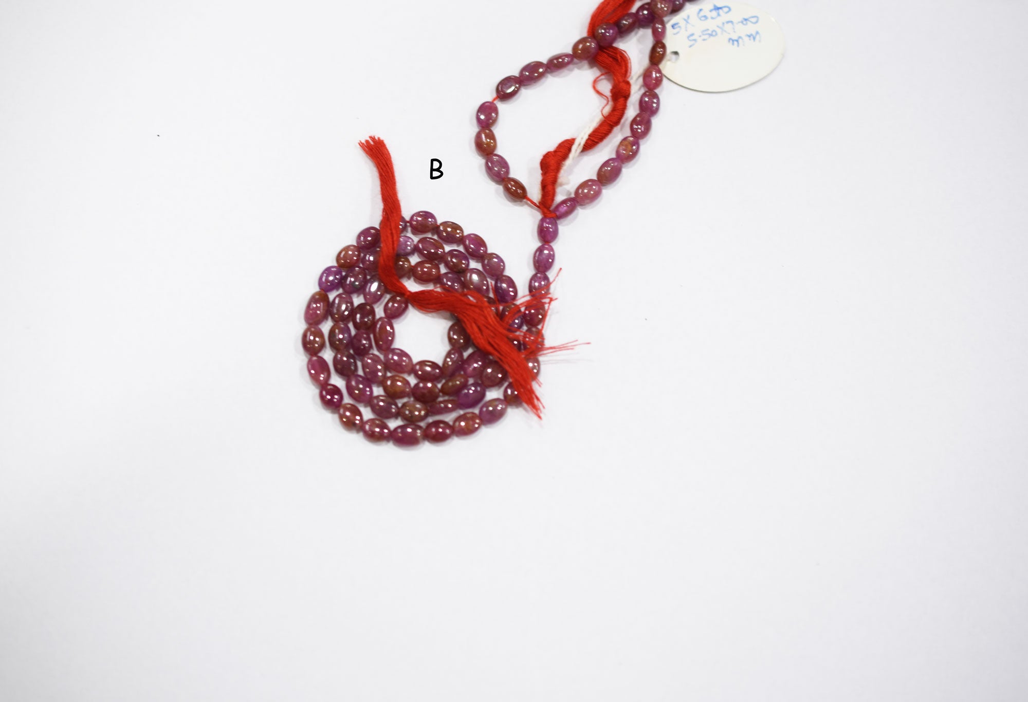 Natural Ruby Smooth Oval Nuggets Shape Beads , Sold By Strand , 5x6-5.50x7.50 mm , 16" , 19717