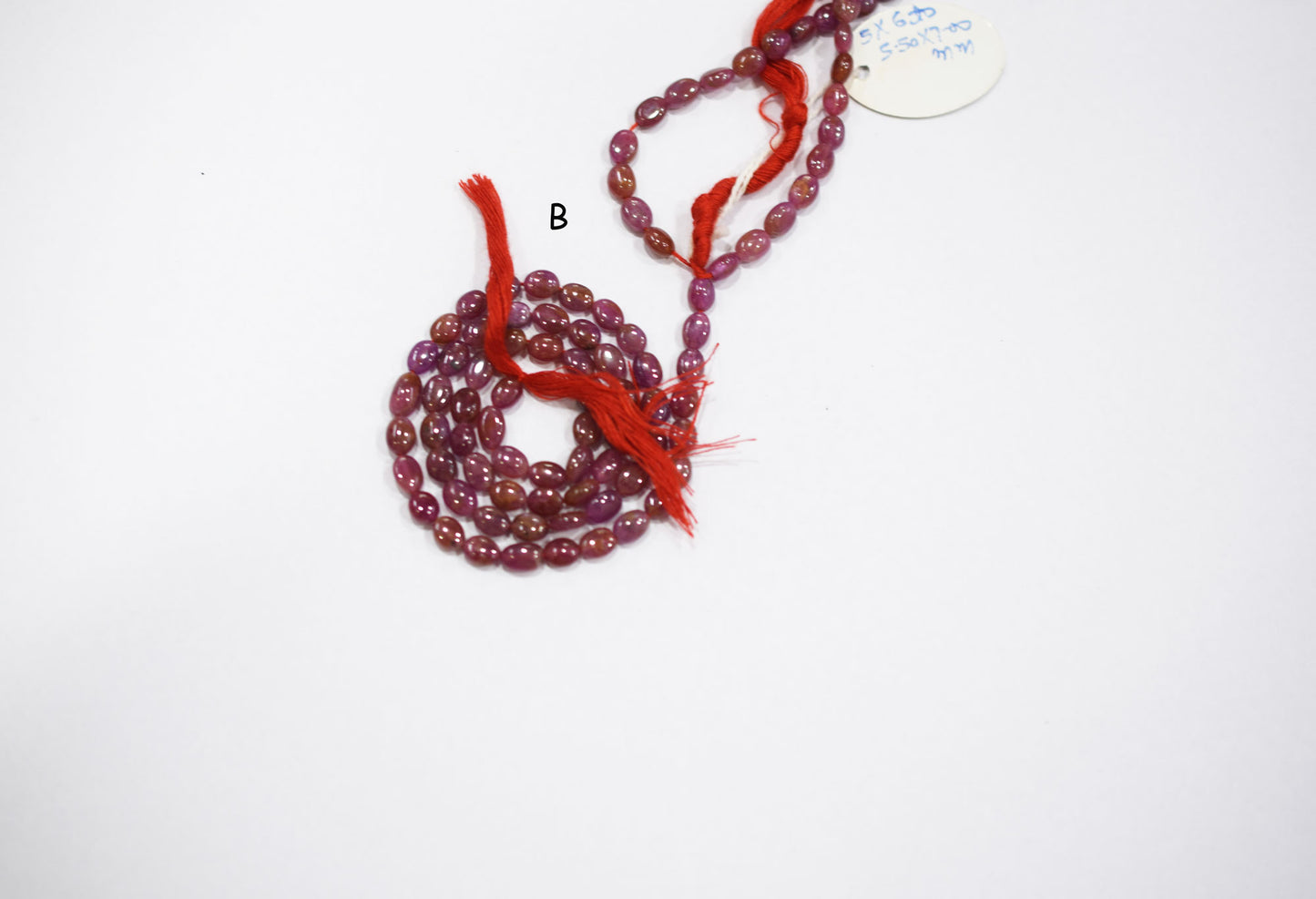 Natural Ruby Smooth Oval Nuggets Shape Beads , Sold By Strand , 5x6-5.50x7.50 mm , 16" , 19717