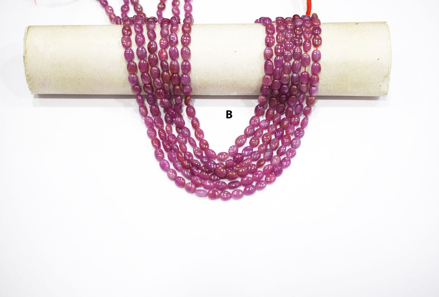 Natural Ruby Smooth Oval Nuggets Shape Beads , Sold By Strand , 5.50x6-6x8 mm , 16" , 19719
