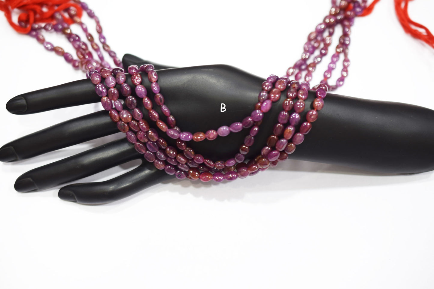 Natural Ruby Smooth Oval Nuggets Shape Beads , Sold By Strand , 5.50x6-6x8 mm , 16" , 19719
