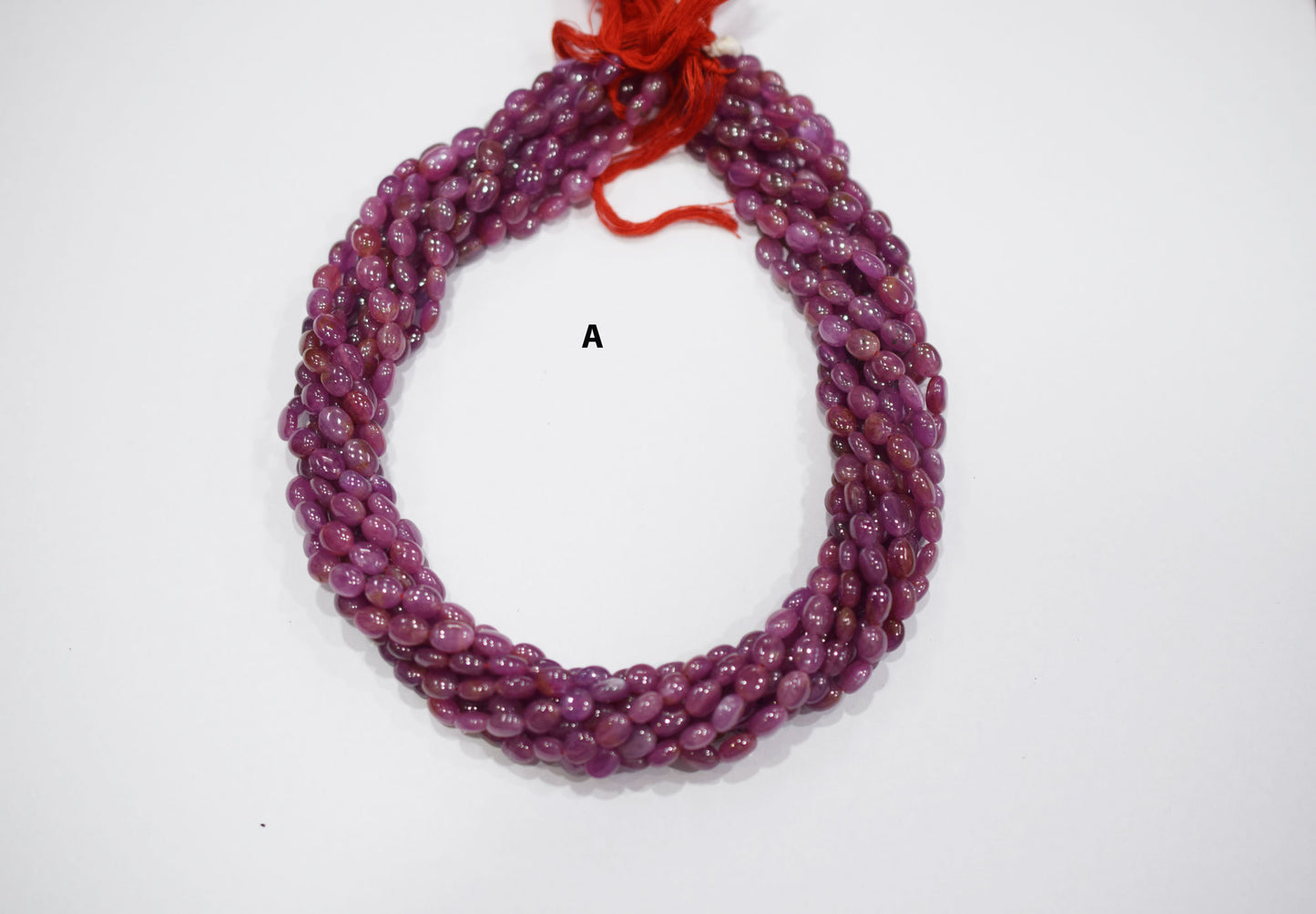 Natural Ruby Smooth Oval Nuggets Shape Beads , Sold By Strand , 5.50x6-6x8 mm , 16" , 19719