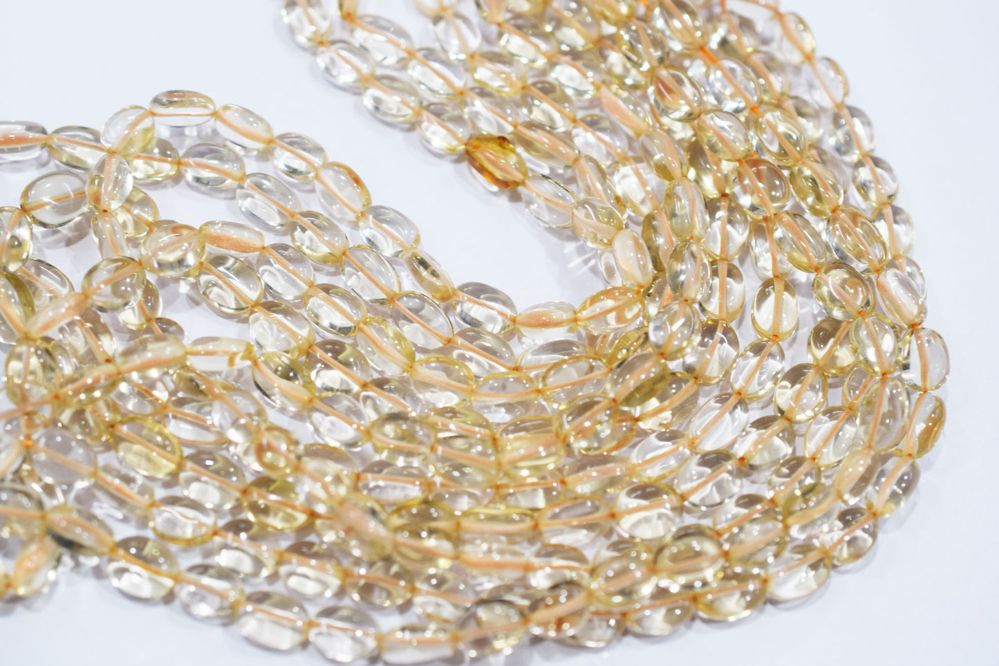 Natural Citrine Smooth Oval Shape Beads , Sold By Strand , 6x8-6x10 mm , 16" , 19721