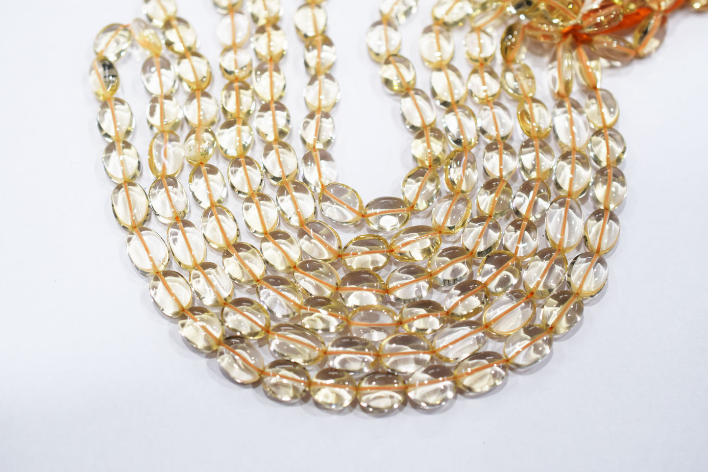 Natural Citrine Smooth Oval Shape Beads , Sold By Strand , 7x9 - 7x11 mm , 16" , 19722