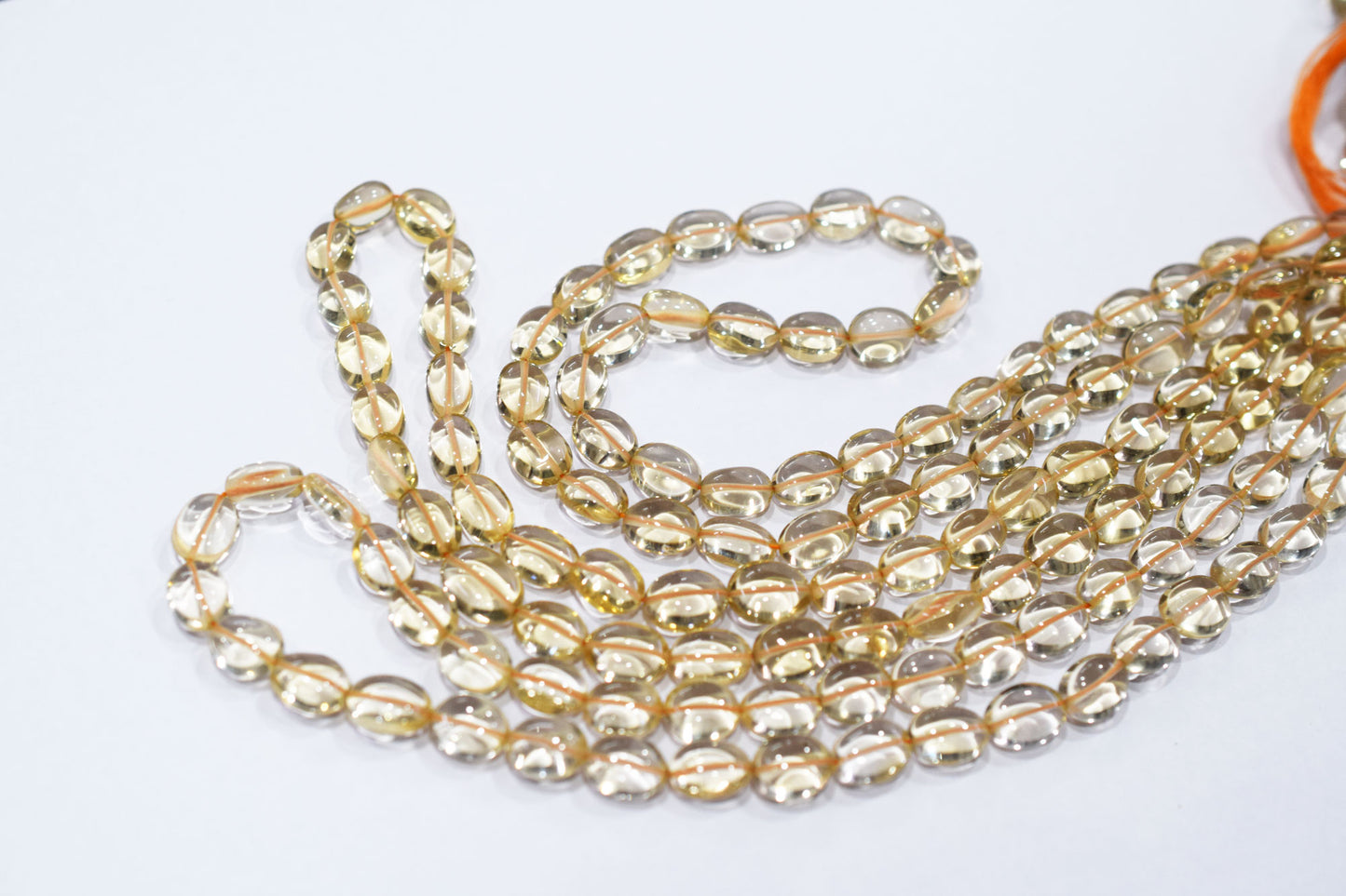 Natural Citrine Smooth Oval Shape Beads , Sold By Strand , 7x9 - 7x11 mm , 16" , 19722