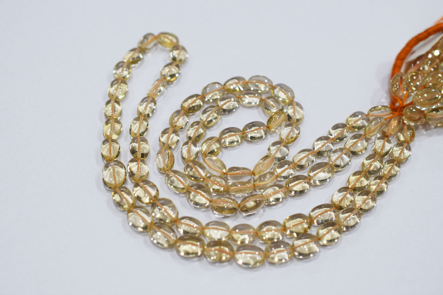 Natural Citrine Smooth Oval Shape Beads , Sold By Strand , 7x9 - 7x11 mm , 16" , 19722