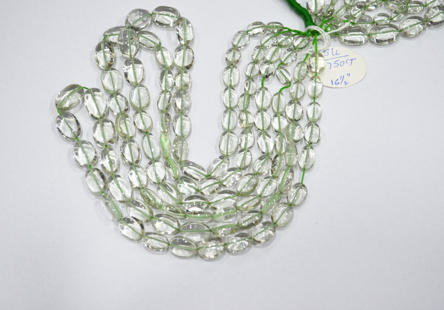 Green Amethyst Smooth Oval Shape Beads ,  Sold By Strand , 6x9-10x15 mm , 16" , 19725