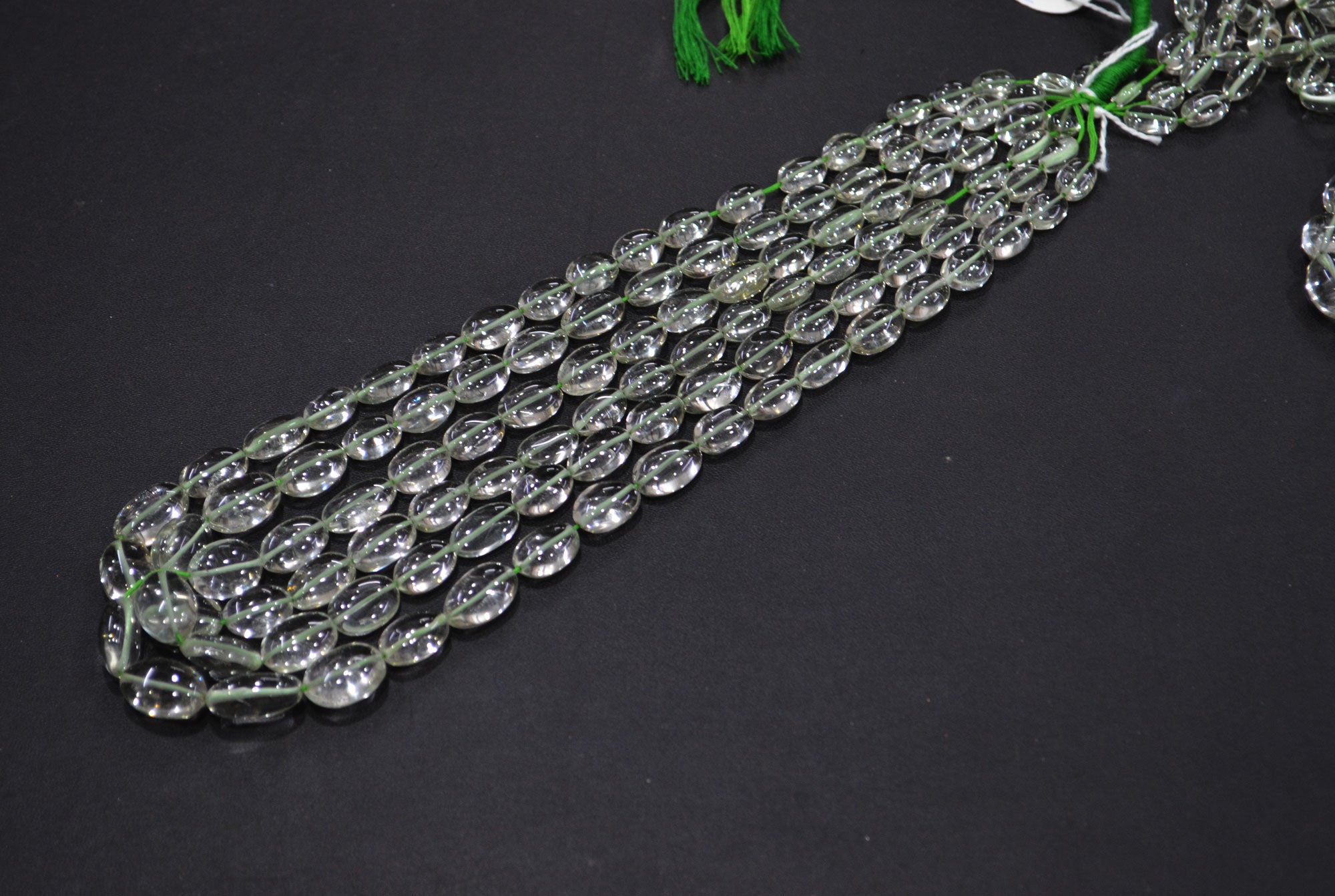 Green Amethyst Smooth Oval Shape Beads ,  Sold By Strand , 6x9-10x15 mm , 16" , 19725