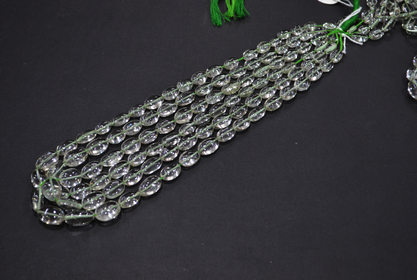 Green Amethyst Smooth Oval Shape Beads ,  Sold By Strand , 6x9-10x15 mm , 16" , 19725