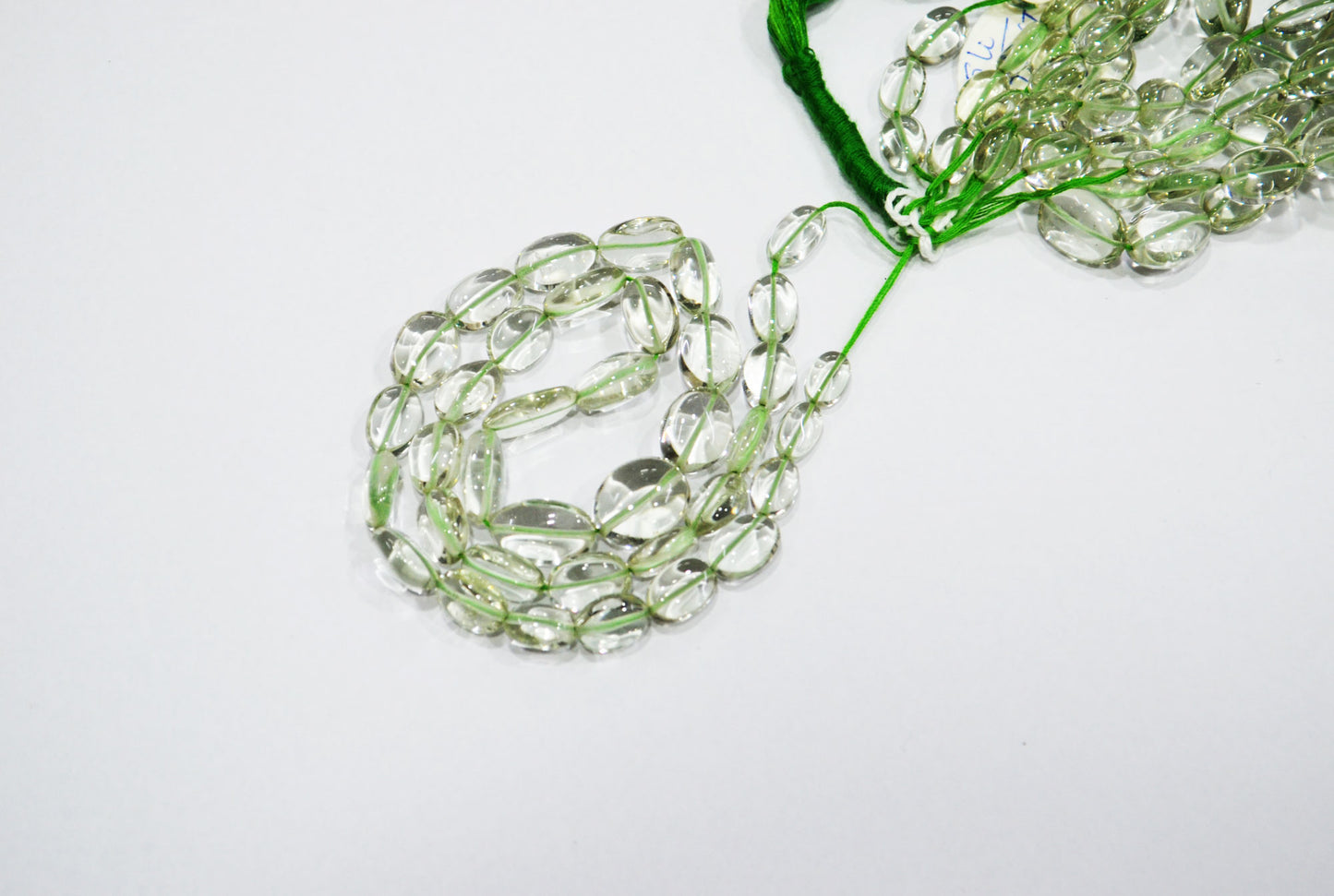Green Amethyst Smooth Oval Shape Beads ,  Sold By Strand , 6x9-10x15 mm , 16" , 19725