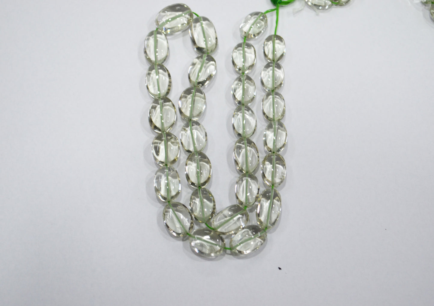 Green Amethyst Smooth Oval Shape Beads ,  Sold By Strand , 10x13-11x16 mm , 16" , 19726