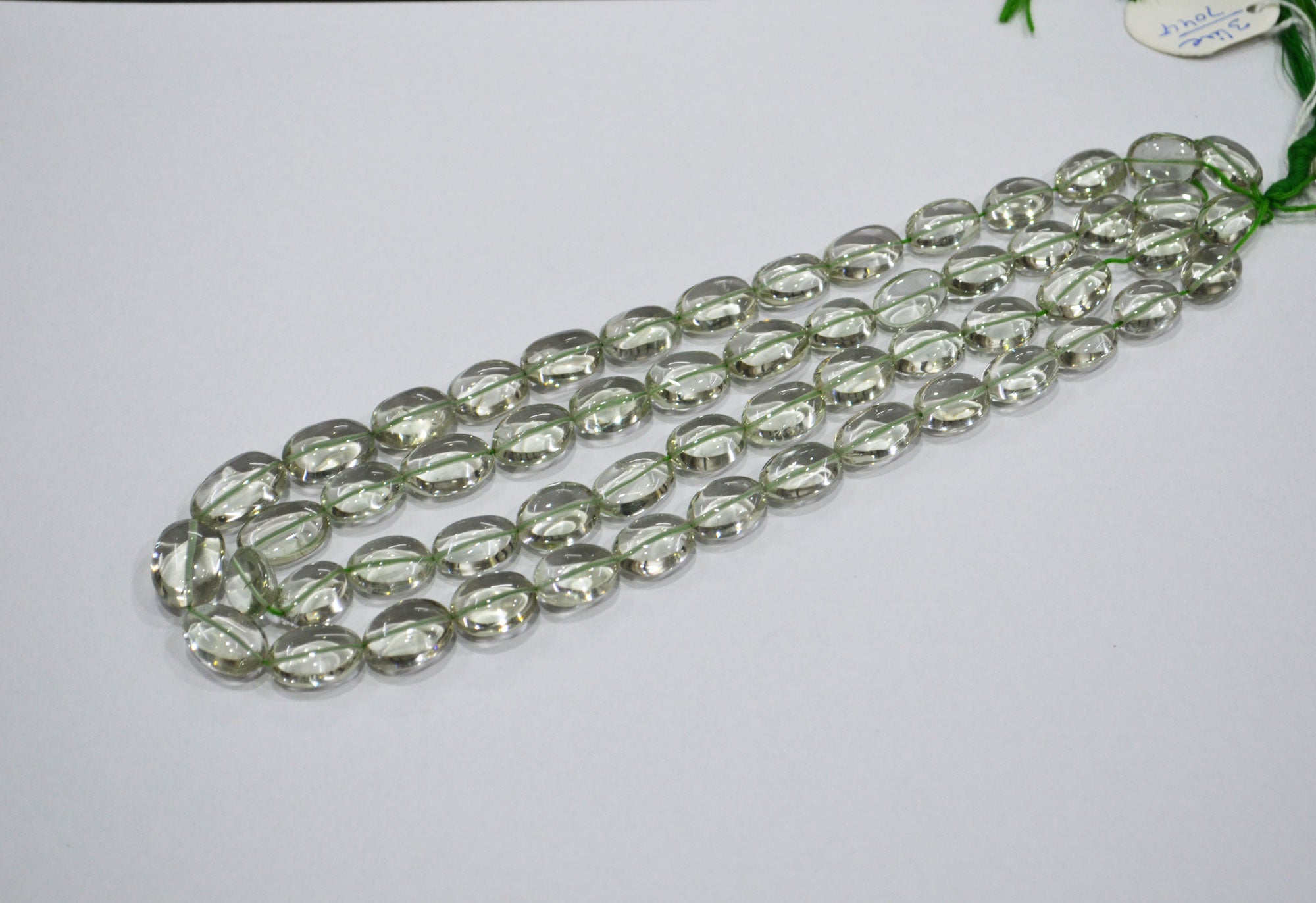 Green Amethyst Smooth Oval Shape Beads ,  Sold By Strand , 10x13-11x16 mm , 16" , 19726