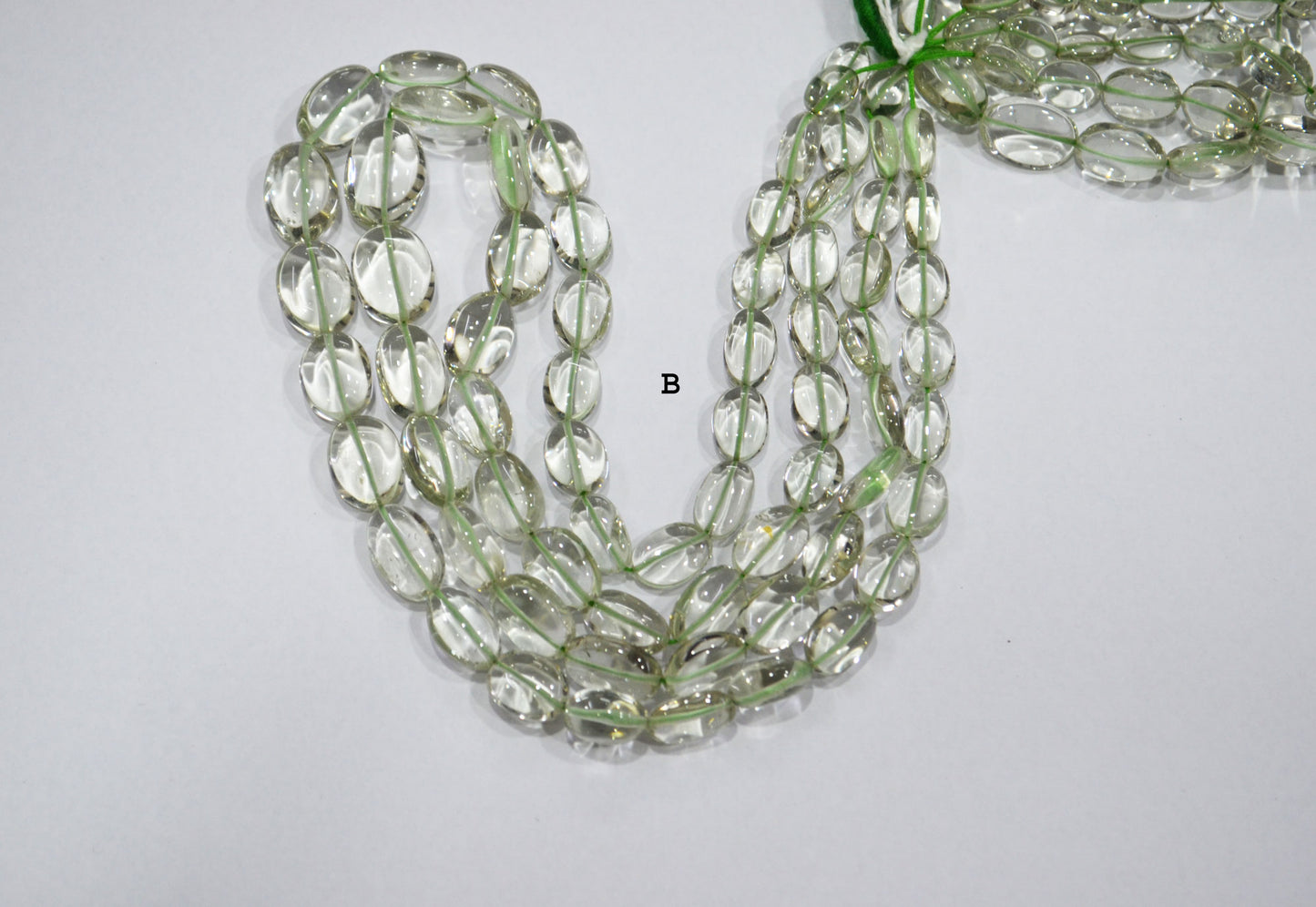 Green Amethyst Smooth Oval Shape Beads , Sold By Strand , 7x10-10x15 mm , 16" , 19728