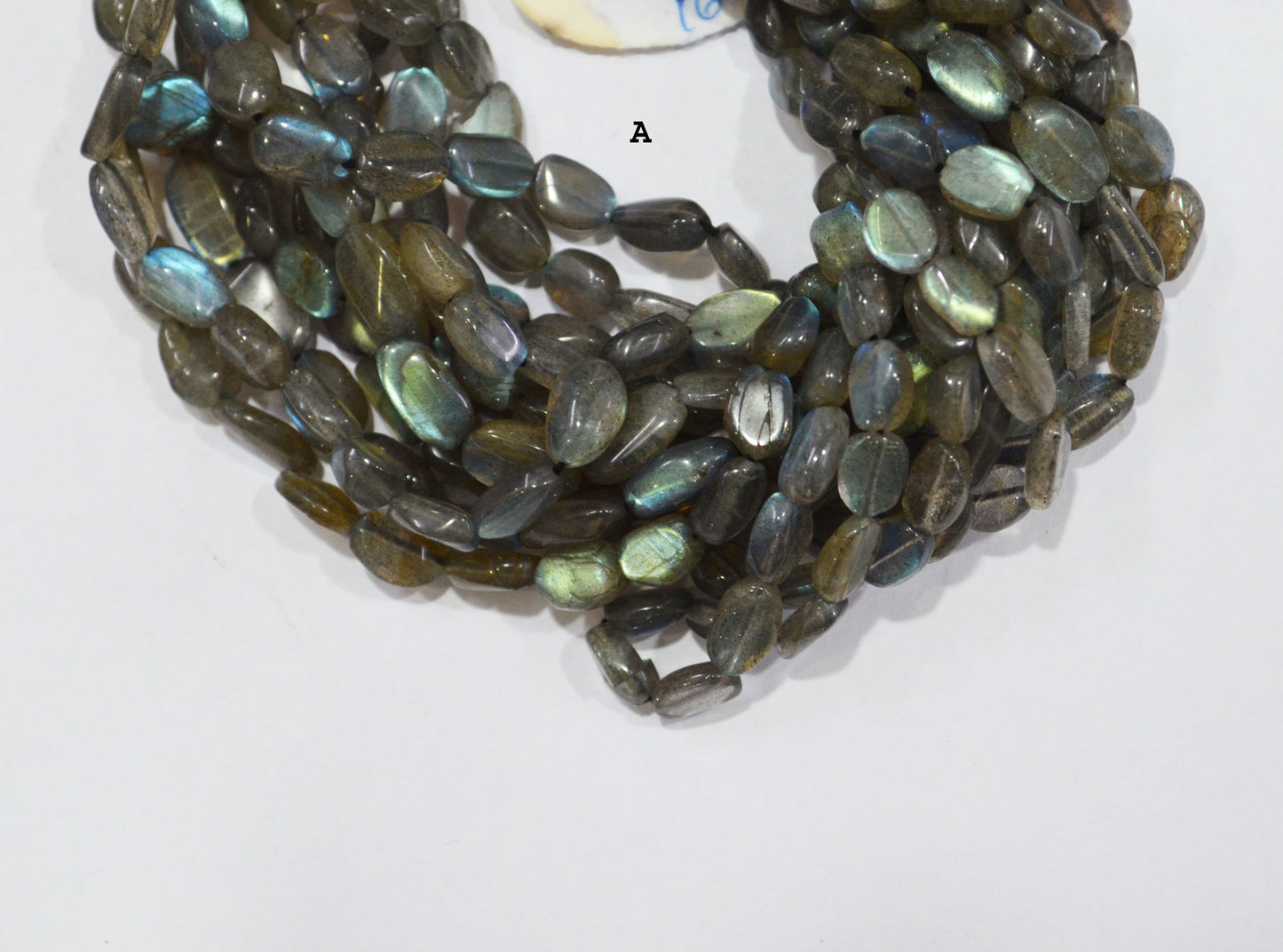 Natural Labradorite Oval Nuggets Shape Beads , Sold By Strand , 5x7-6x9 mm , 16" , 19732