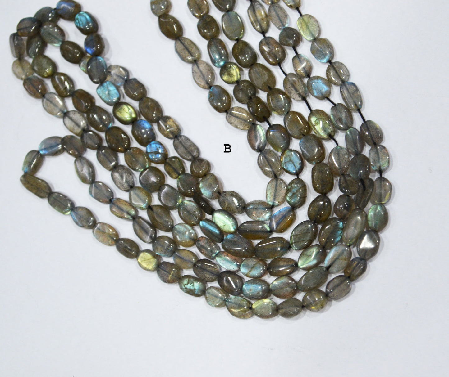 Natural Labradorite Oval Nuggets Shape Beads , Sold By Strand , 5x7-6x9 mm , 16" , 19732