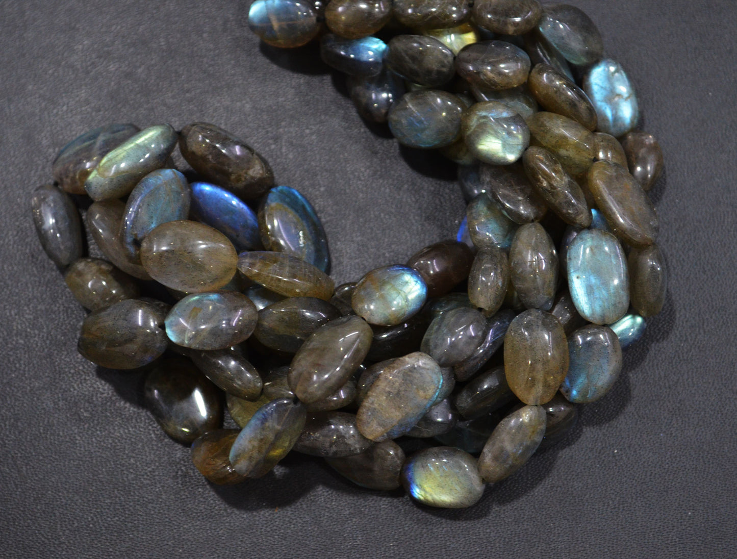 Natural Labradorite Oval Nuggets Shape Beads , Sold By Strand , 9x12 - 12x17.50 mm , 16" , 19733