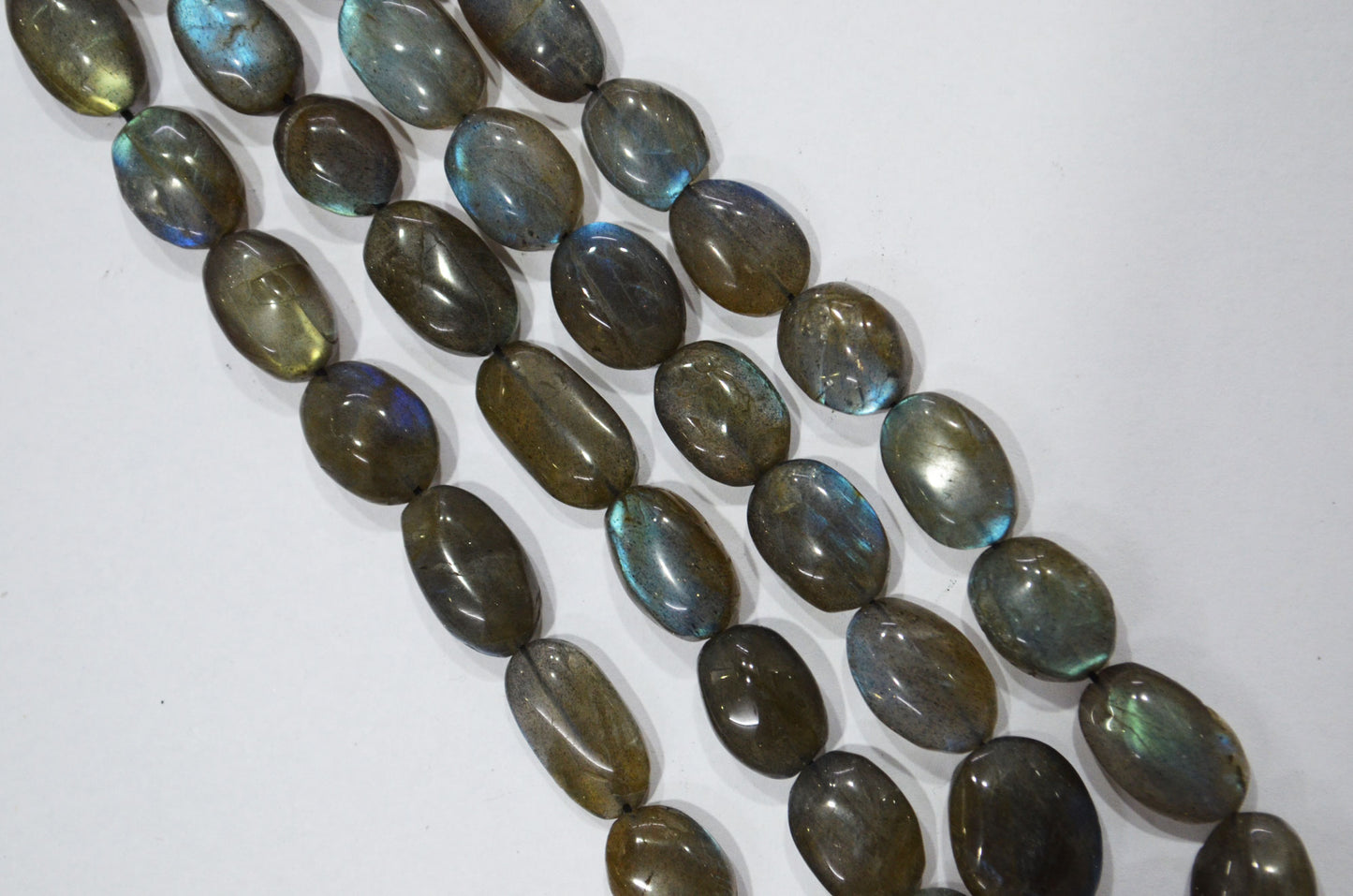Natural Labradorite Oval Nuggets Shape Beads , Sold By Strand , 9x12 - 12x17.50  mm , 16" , 19733