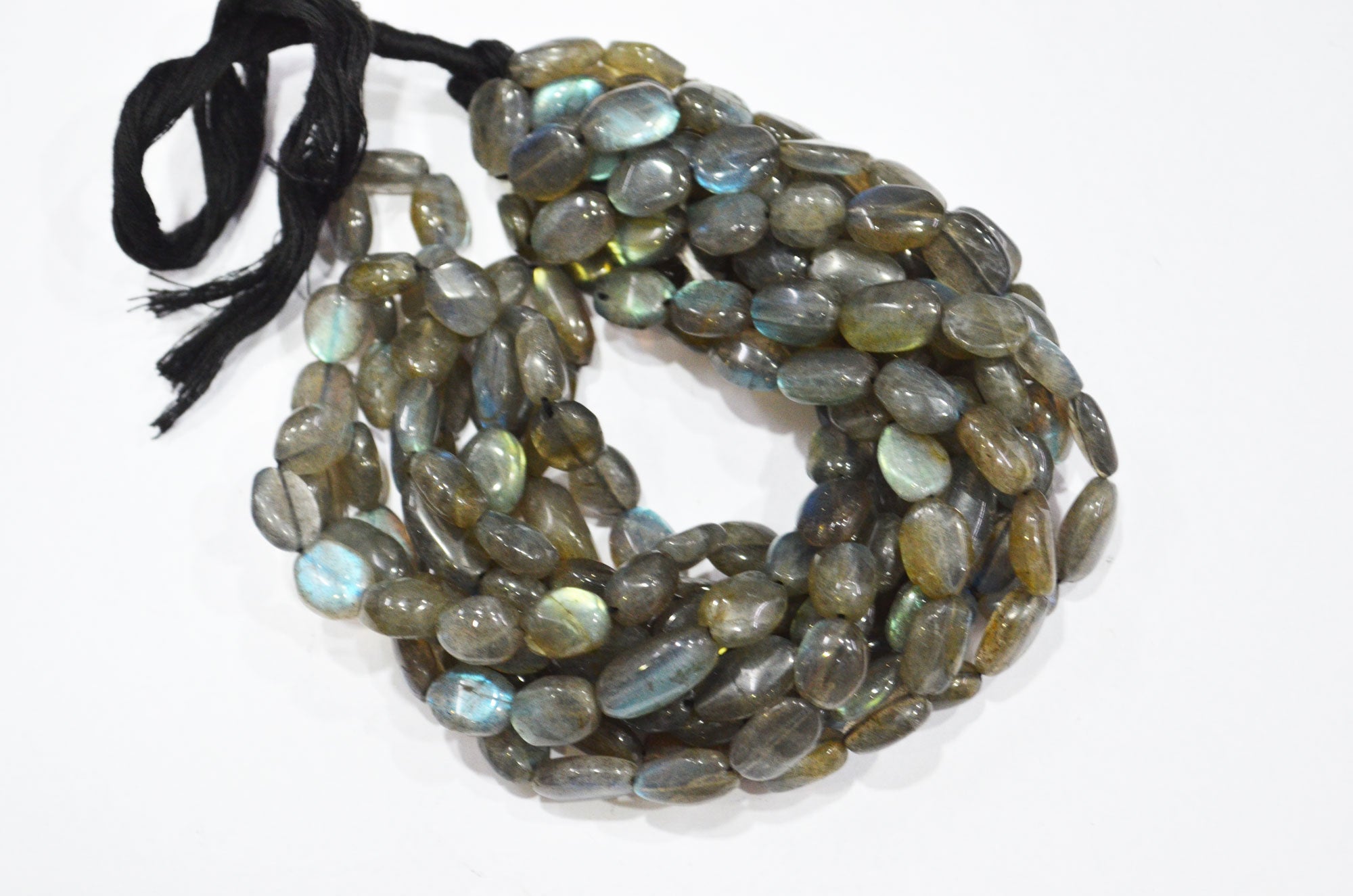 Natural Labradorite Oval Nuggets Shape Beads , Sold By Strand , 8x10 - 8x14  mm , 16" , 19734