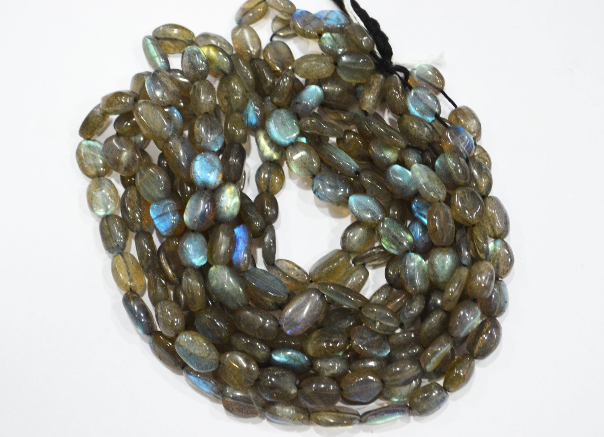 Natural Labradorite Oval Nuggets Shape Beads , Sold By Strand ,6x8 - 8x12  mm , 16" , 19735