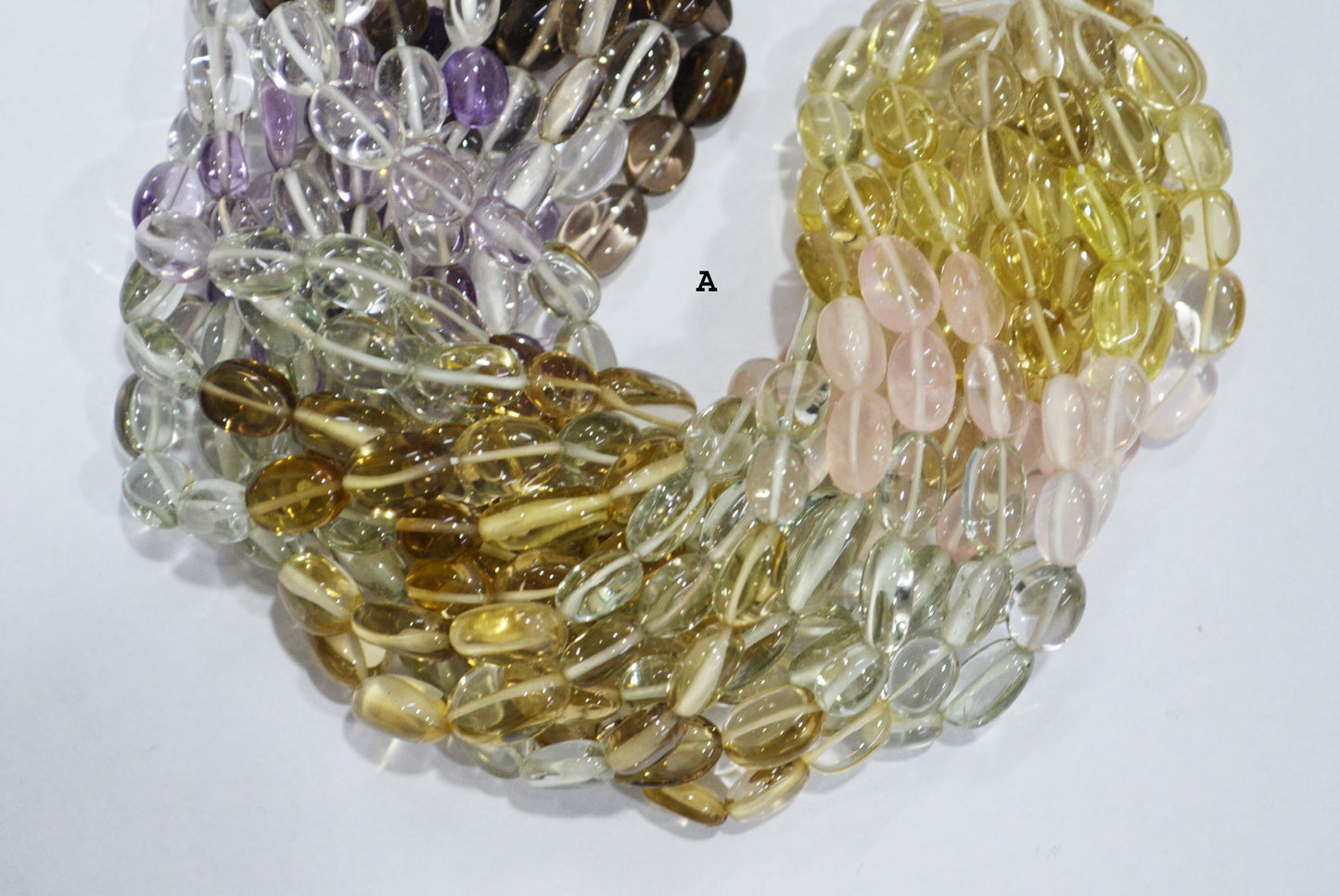 Multi Semi Precious Oval Nuggets Shape Beads , Sold By Strand , 6x7 - 10x12 mm , 16", 19736